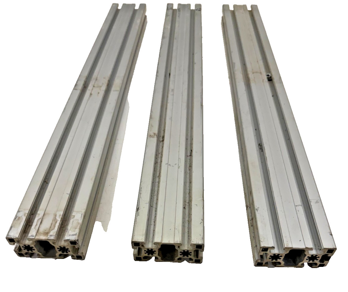 80/20 T-SLOTTED ALUMINUM EXTRUSION, 45-4590, LOT OF 3, 45MMX90MM PROFILE, 30″L