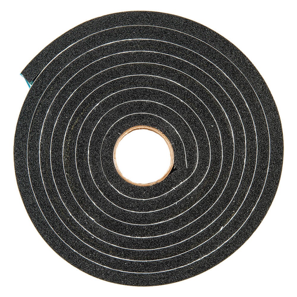Grainger Approved 2RRF4 Foam Seal,10 ft.,3/4 in. W,Black,PVC 2RRF4