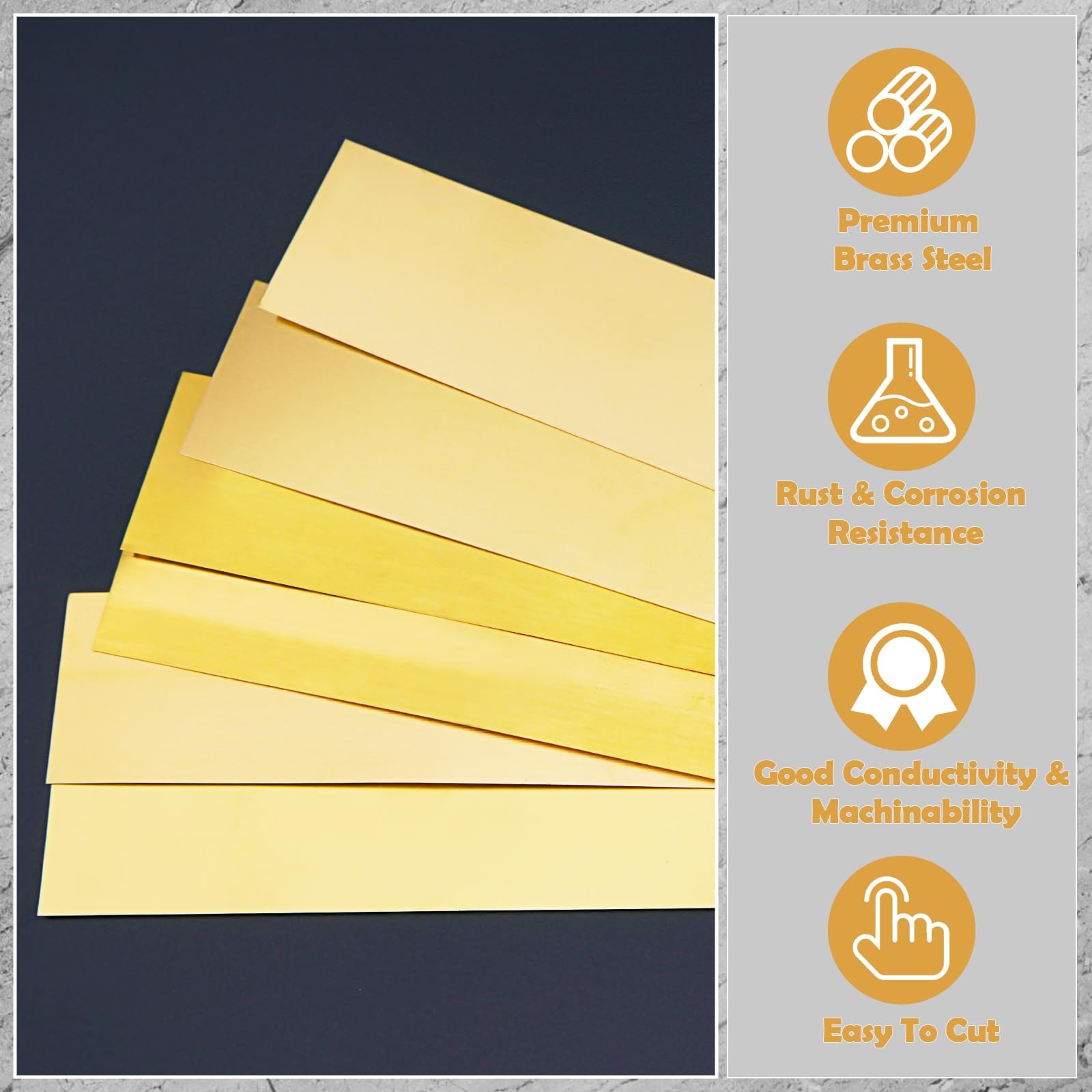 6 Pcs 6″x1″ Brass Strip Brass Shim Stock Assortment Kit Metal Shims Brass Sheet