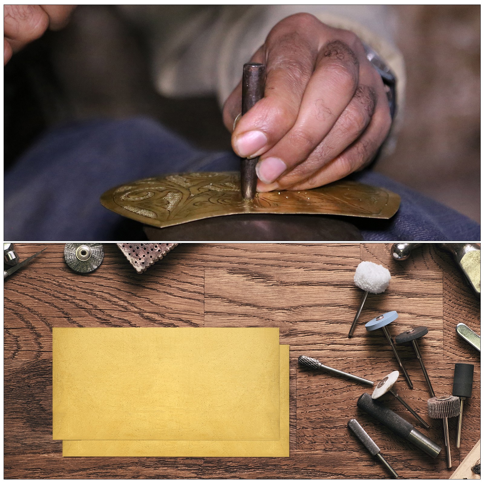 H62 Brass Sheet 12″ x 4″ Metal Sheets 0.02″ Thick Brass Plates for Industry