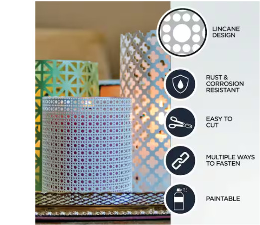 Lincane Aluminum Sheet Metal 24 In x 36 In Silver Perforated Decorative Mill