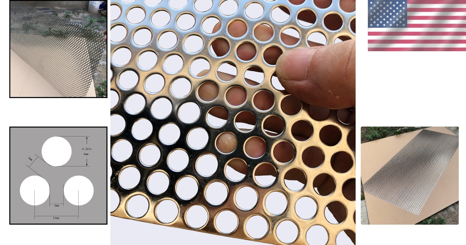 Expanded Metal Mesh Aperture 0.32in 36″x18″ Stainless Steel