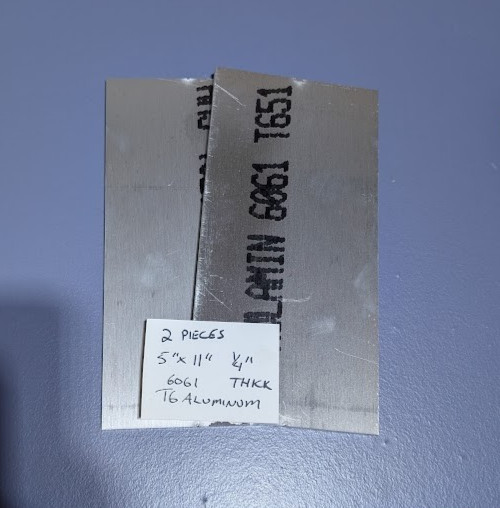 2 Pieces of 1/4″ (.25″) Aluminum Sheet Plate 5″ x 11″ 6061-T6 FREE SHIPPING