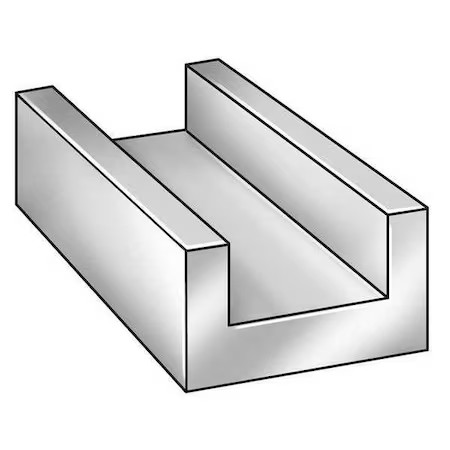 U-Channel, Al 6063, 3/4 In Leg, 1/2 Inx8 Ft, 63Ch.125X.75X.5-96