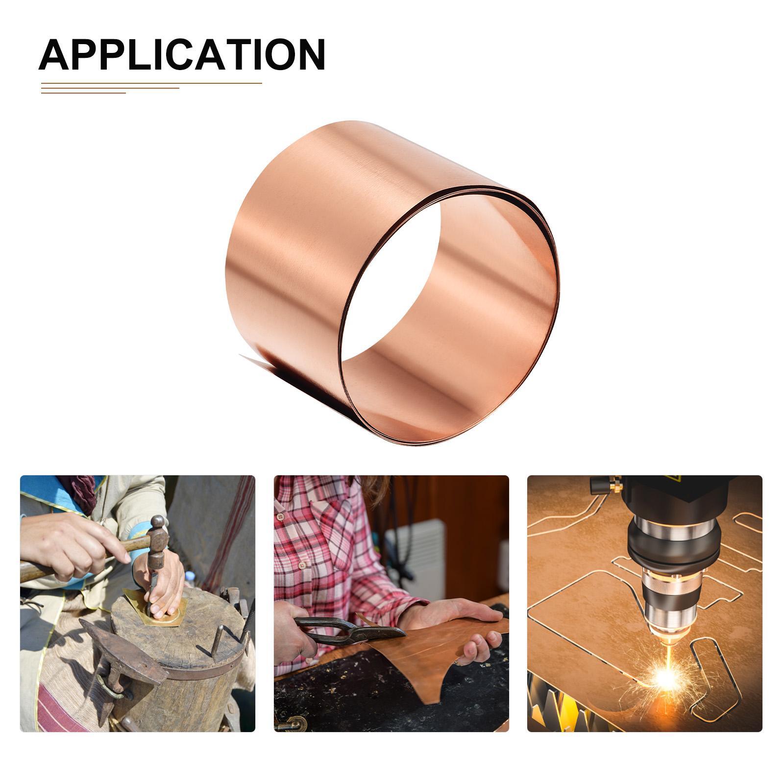 2Pack 1000x50x0.1mm(LxWxT) Pure Copper Sheets Metal Copper Plates
