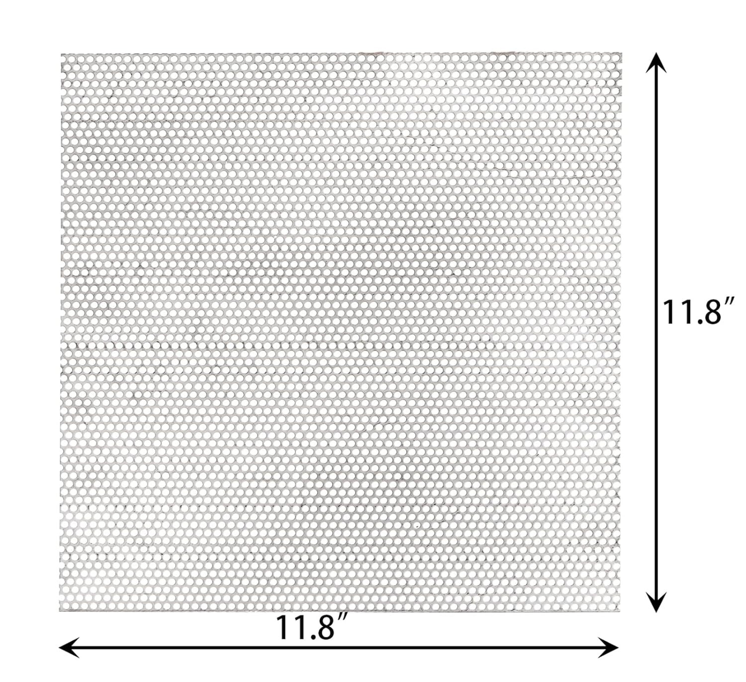 Perforated Sheet, 11.8″ x 11.8″ Stainless Steel Perforated Metal Sheet, 0.12″ Ho