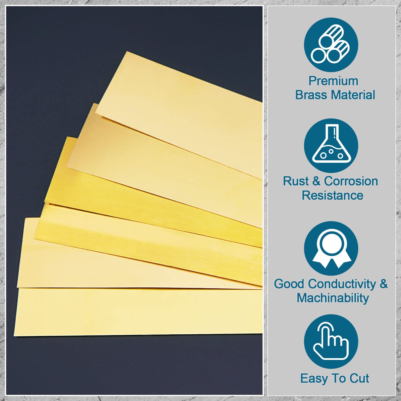 12 Pieces Brass Strip, Shim Stock Assortment, 1″ Width x 6″ Length, 0.002″, 0…