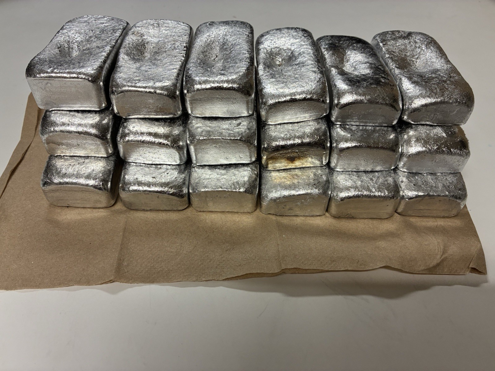 Aluminum metal Ingots Hand Poured Bars Roughly 6.99-7 Lbs!