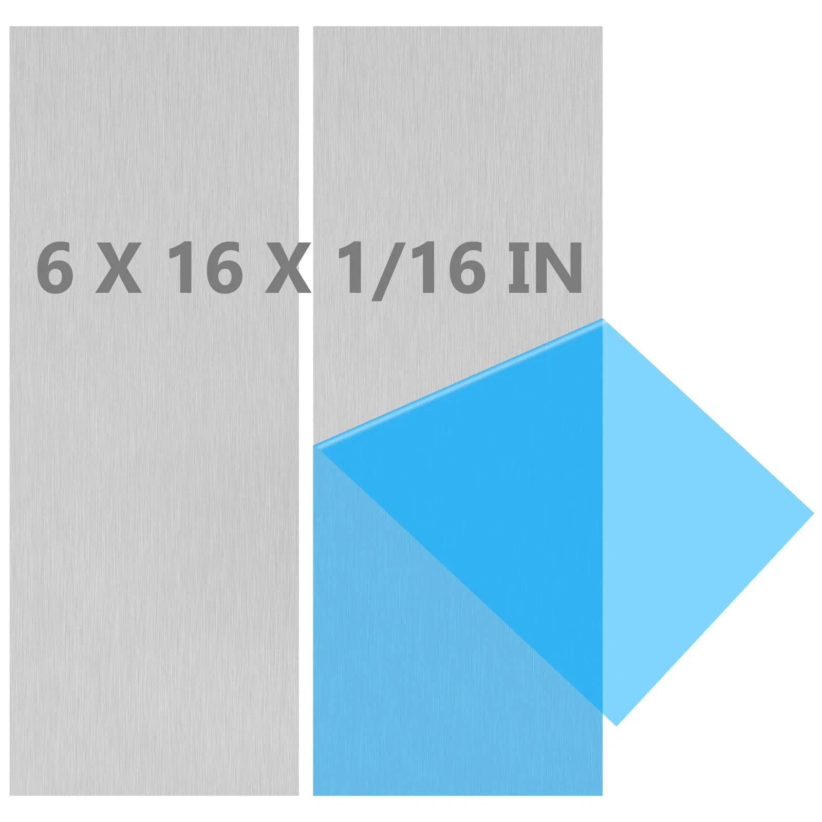 2Pack 6061 T651 Aluminum Sheet Metal 6 x 16 x 1/16 0.06” Inch Plain Thin Alum…