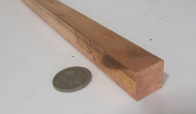 110 Copper Square Bar 1/2 Hard, 5/8″ Thick x 5/8″ Wide x 6 Ft Length