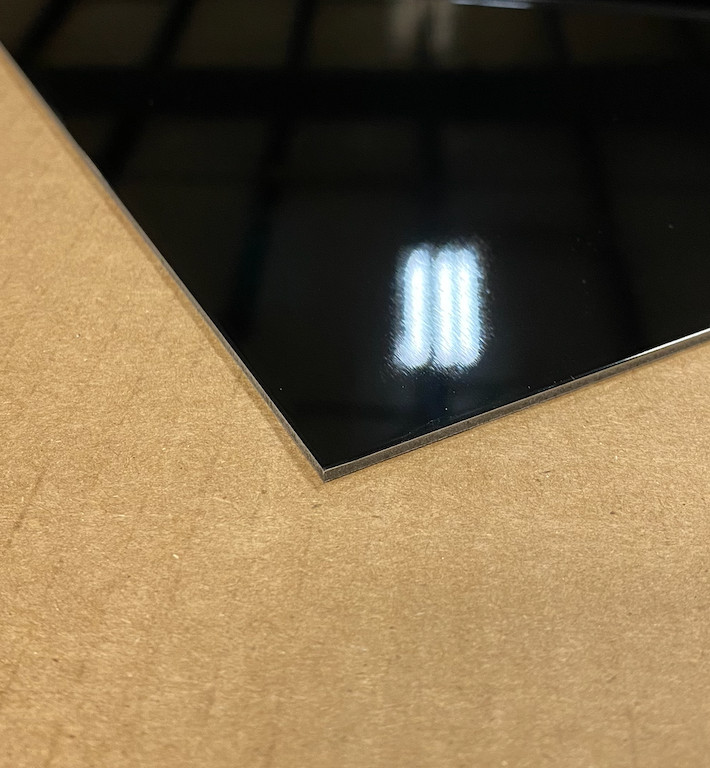 24″ x 24″ Aluminum Composite Sheet Gloss Black .080″ (2mm) Panel ACP, ACM