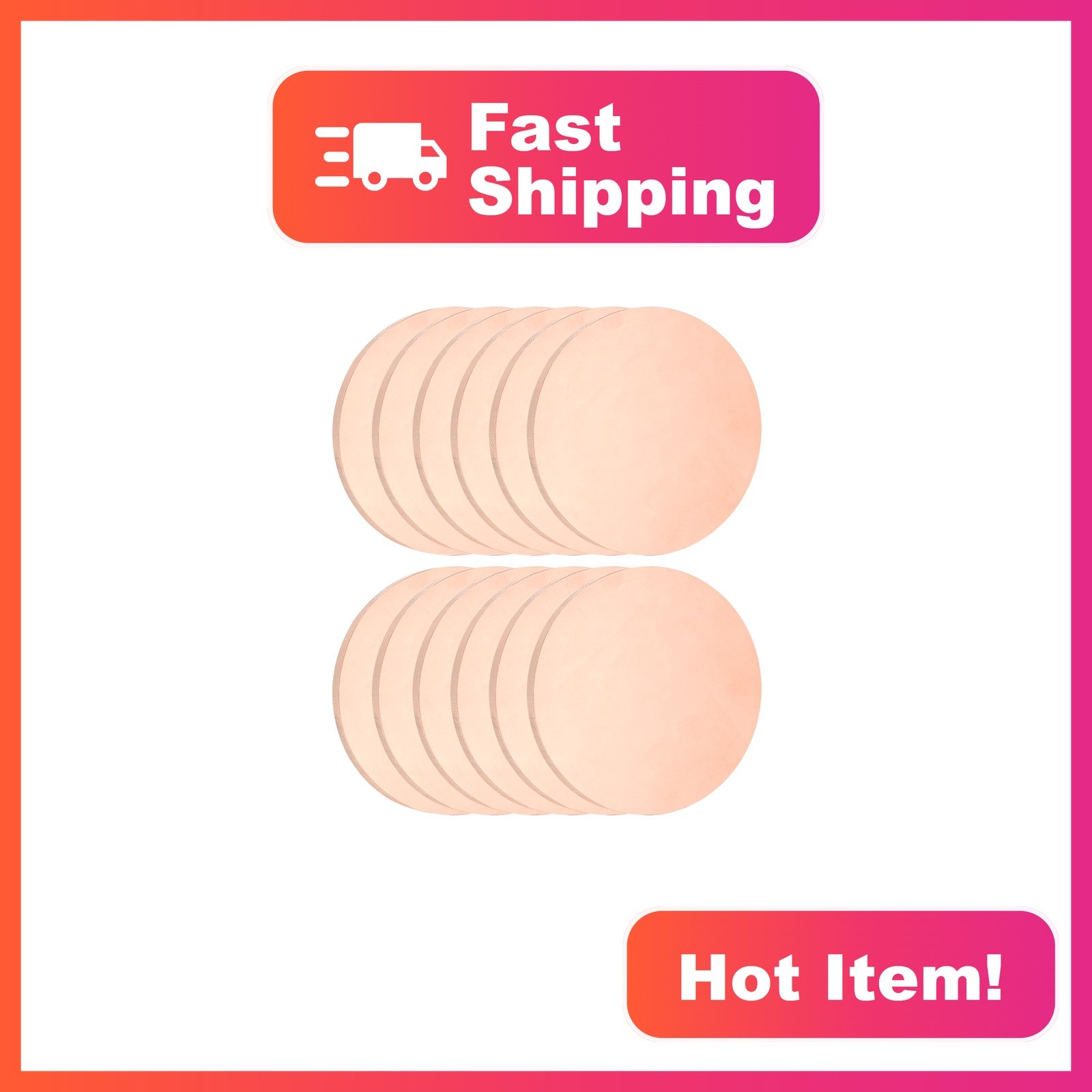 uxcell 12 Pcs Copper Round Plate 0.8mm x 20mm
