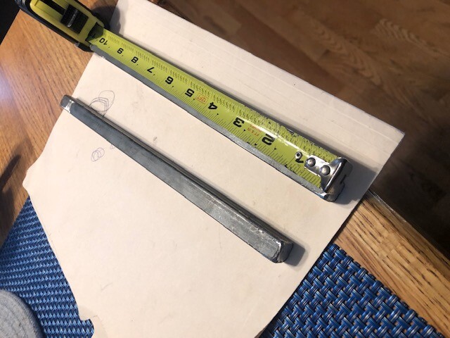 1/2″(0.499/0.500) Square Metal Bar, HR- Sq Metal Stock – Mild Steel -10.75″ Long