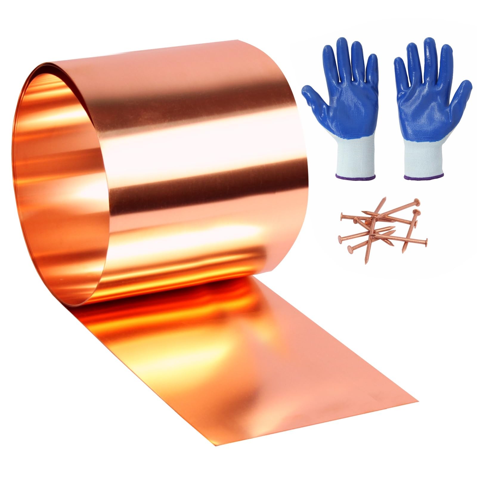 Copper Flashing 99.95% Pure – 26 Gauge 0.4mm 26 Ga, 12″ Width x 10 FT,