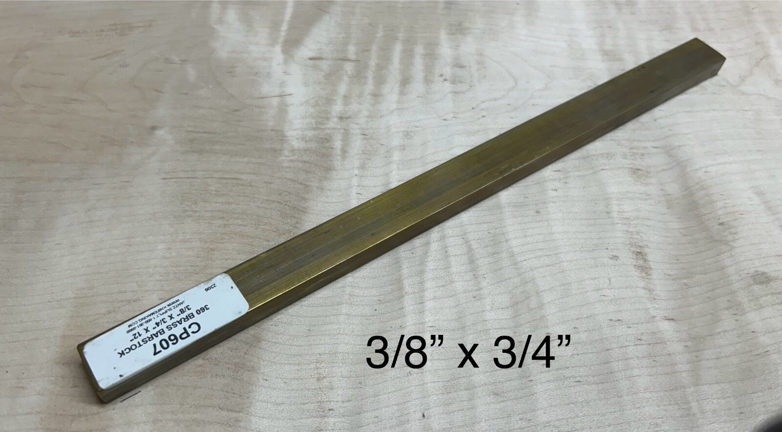 360 Solid Brass Free Maching Flat Bar Stock 3/8″ x 3/4″ x 12″ milling plate
