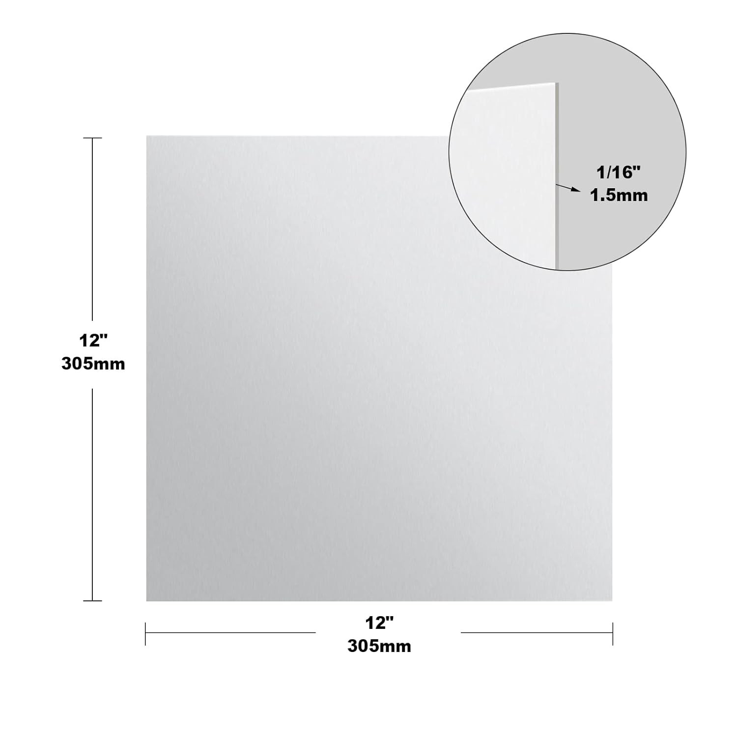 2PCS 6061 T651 Aluminum Sheet 12x12x1/16 Inch Metal Plate for Craft Crafting DIY