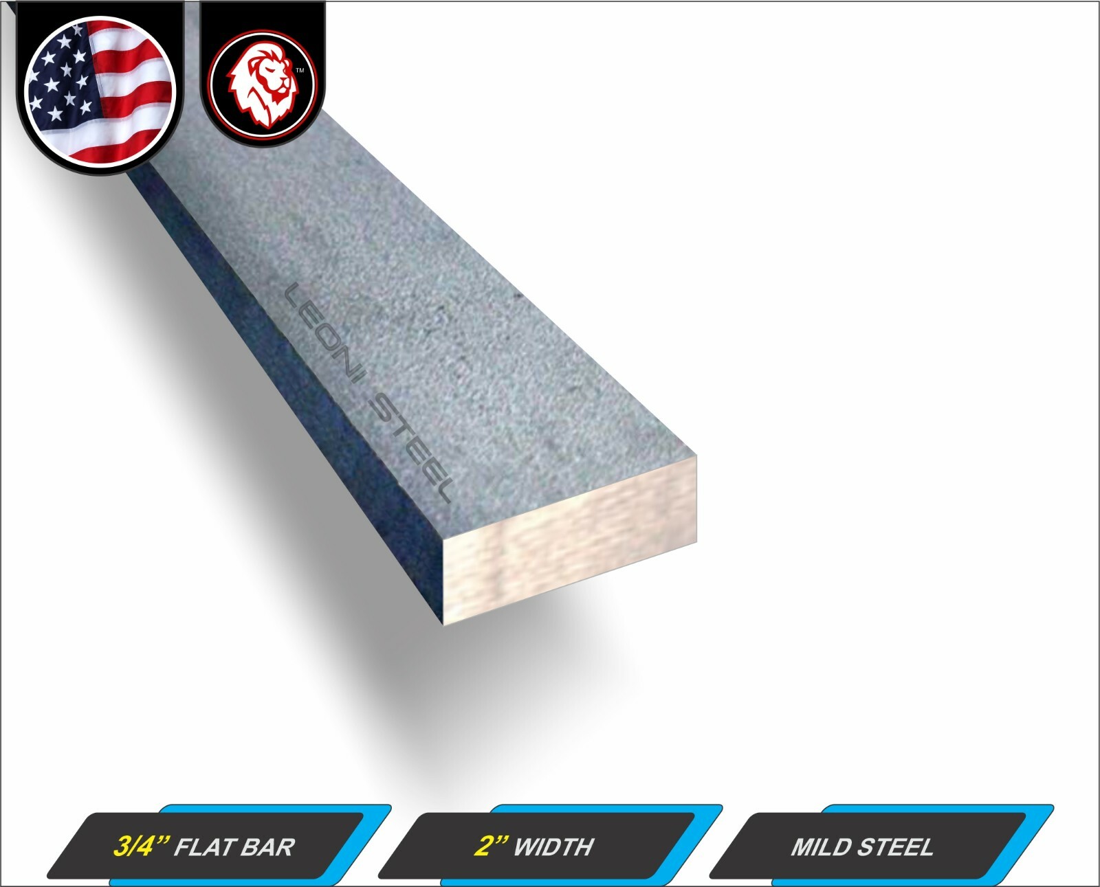 3/4″ x 2″ Metal Flat Bar – Mild Steel – Metal Stock – 96″ Long (8-ft)