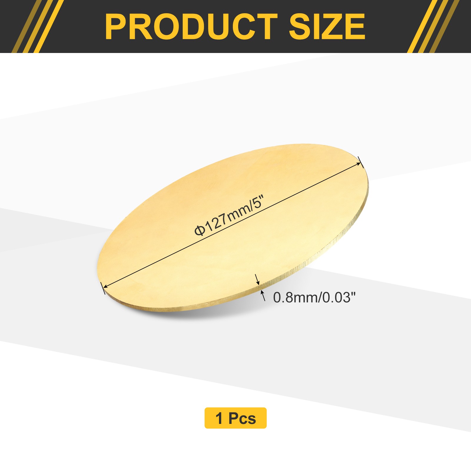 Brass Round Plate 0.03″(0.8mm) Thick 5″(127mm) Dia H65 Brass Round Sheet