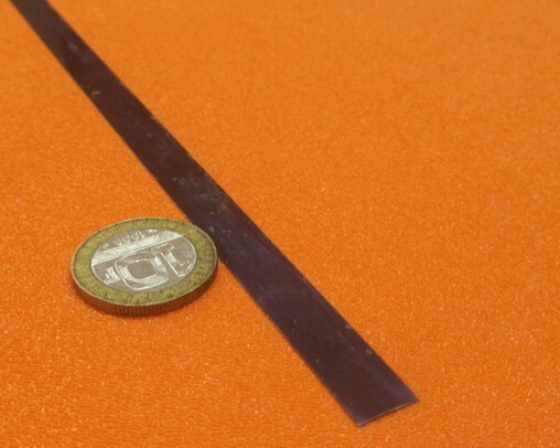 1095 Hard Blue Tempered Spring Steel Shim .005″ Thick x .375″ Wide x 1200″ Long