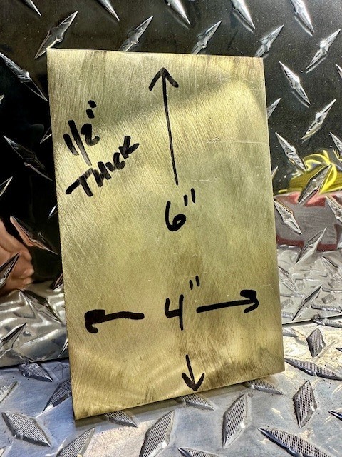 BRASS FLAT BAR 4″x1/2 thick C360 6″ long Solid Plate Mill Stock bar #4