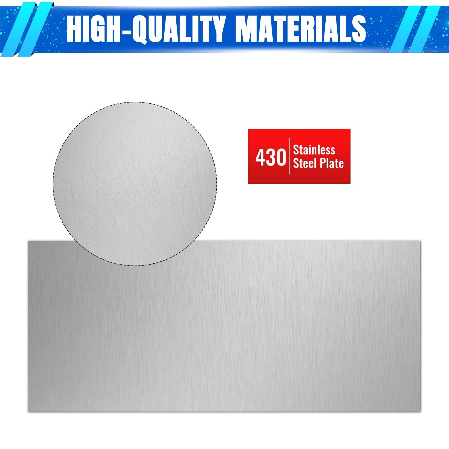 2 Pack Corrosion-Resistant 0.5mm Stainless Steel Plates for Crafts & Repairs