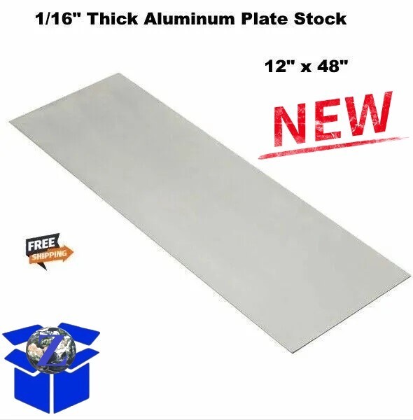 1/16″ Thick Aluminum Plate Sheet Stock 12″ x 48″ 3003 Alloy Mill Finish