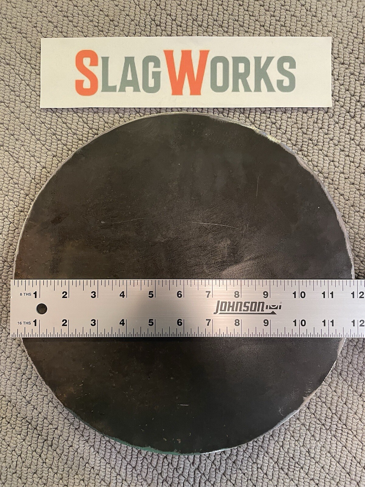 12 inch disc 3/8 inch thick steel plate 3/8”x12” disc A36 Hot Roll .375 Thick