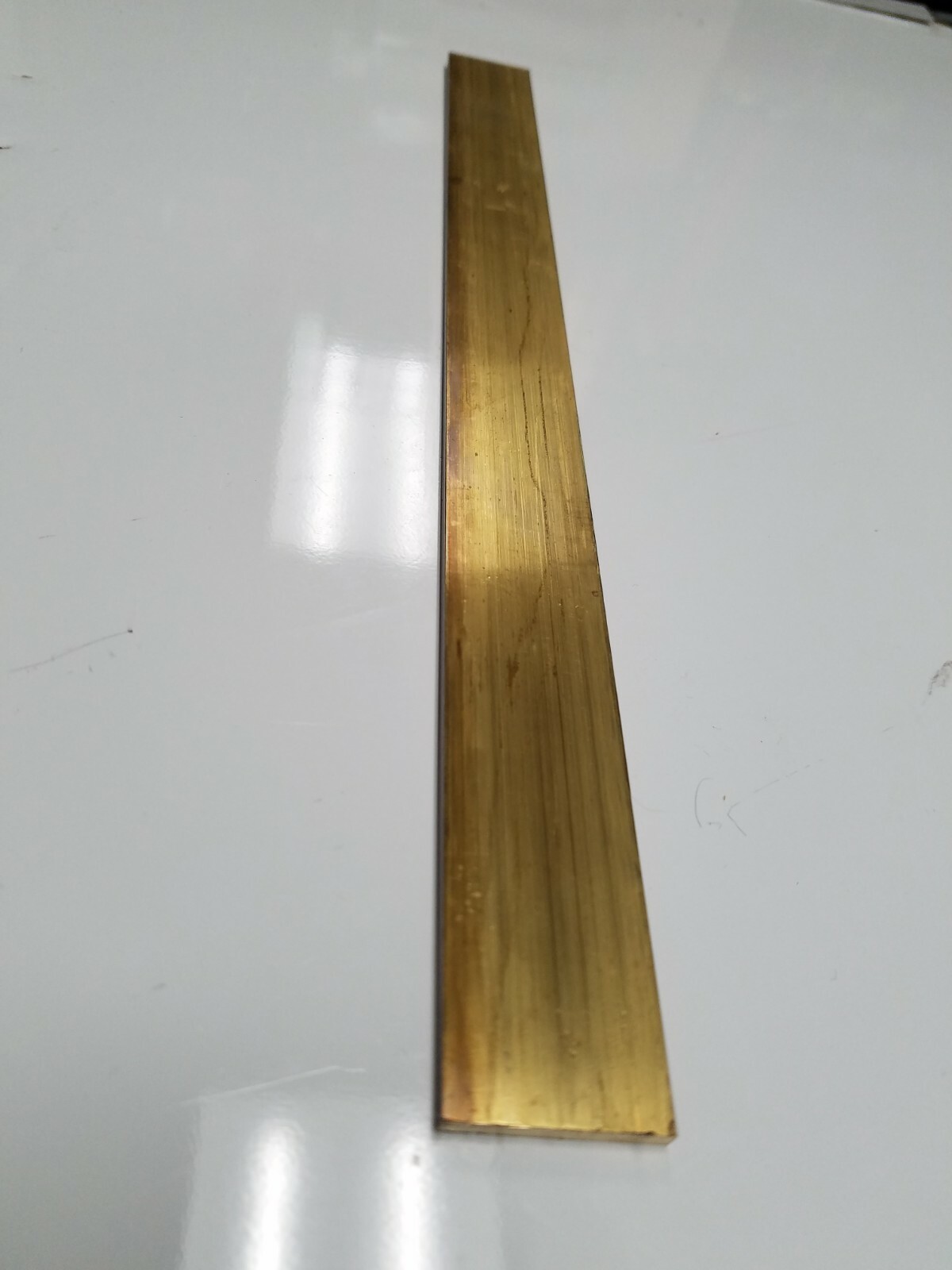 1/8″ x 1″ C360 BRASS FLAT BAR 6″ long Solid .125″ Plate Mill Stock H02
