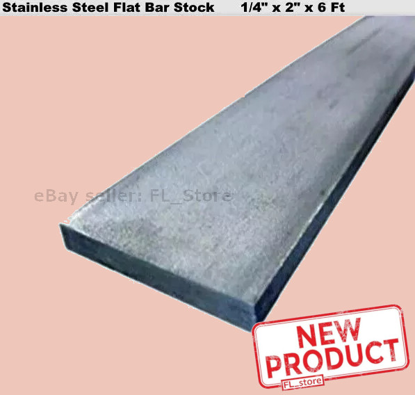 Stainless Steel Flat Bar Stock 1/4 Thick x 2 Wide x 6 Feet Long 304 Mill Finish