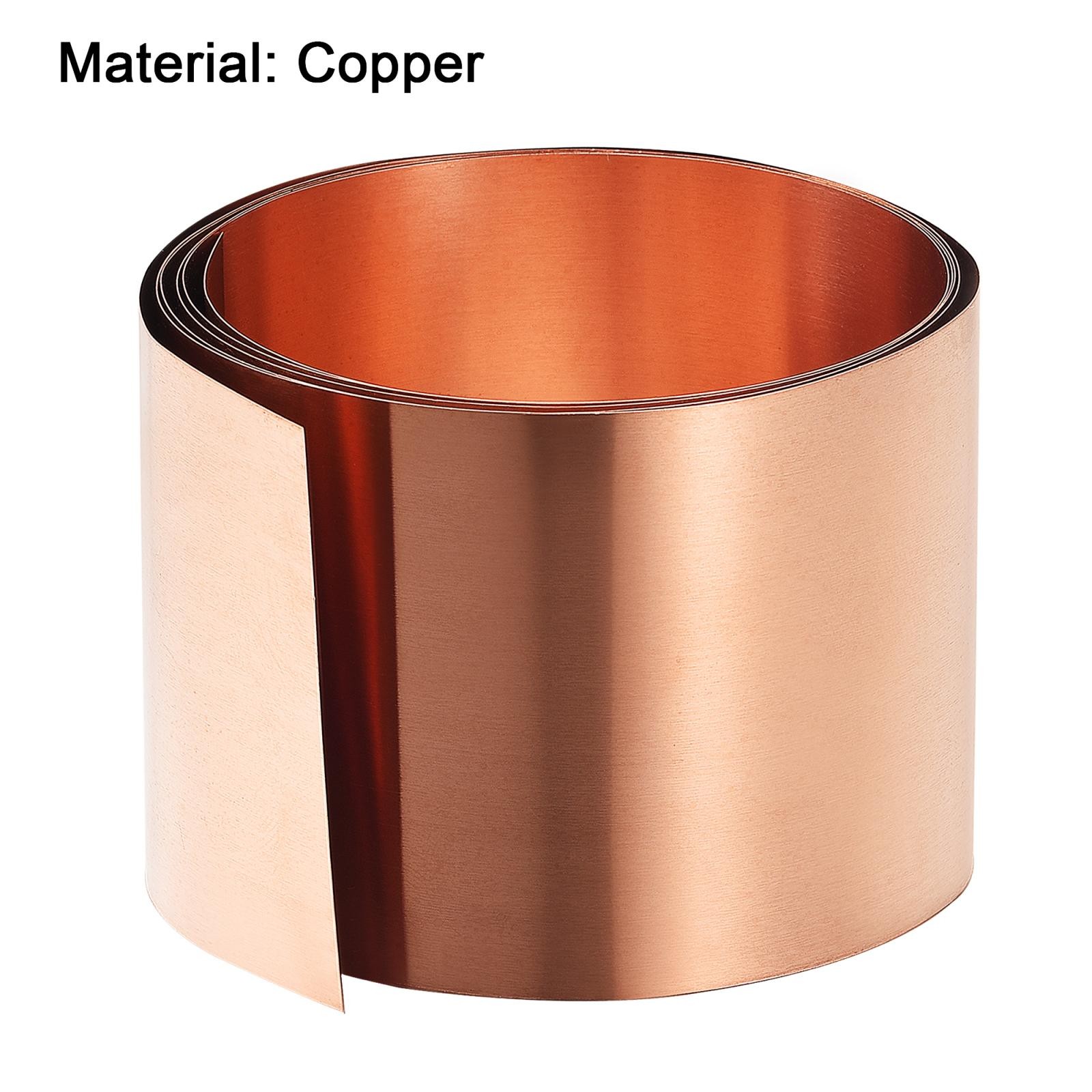 2pcs Copper Sheet Roll Metal Foil Plate 39.4″ x 2″ x 0.004″