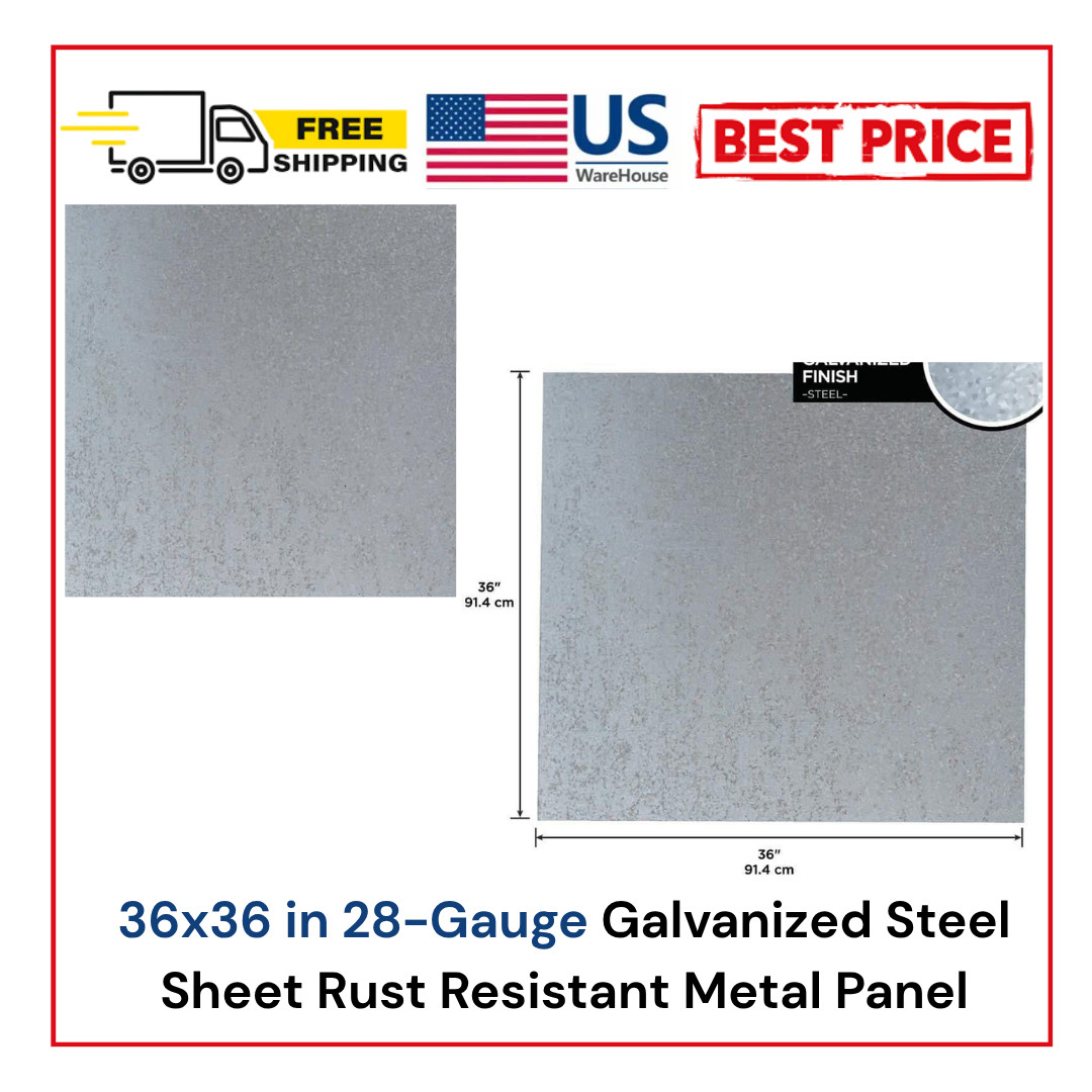 36×36 in 28-Gauge Galvanized Steel Sheet Rust Resistant Metal Panel