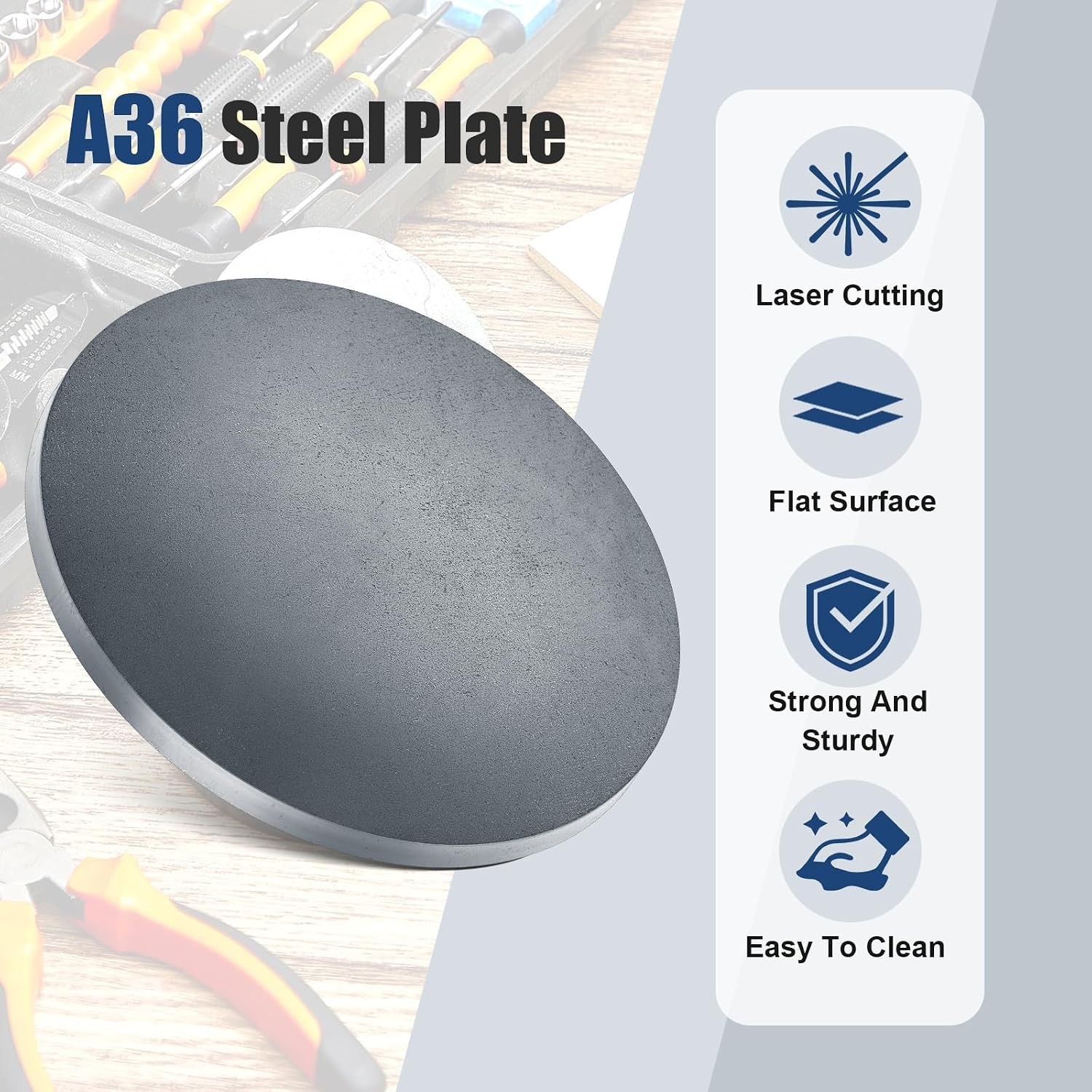 4 Pack of 4″ Dia x 1/4″ Thick Weldable A36 Steel Plates for Versatile Projects