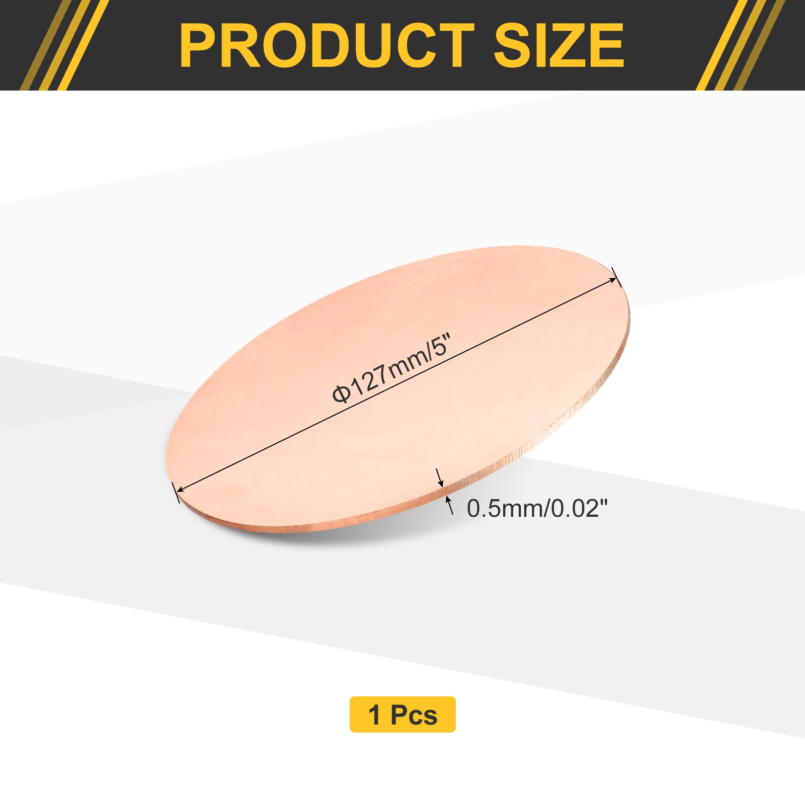 0.02″ Thick 5″ Dia Copper Round Plate C1100 Pure Copper Sheet