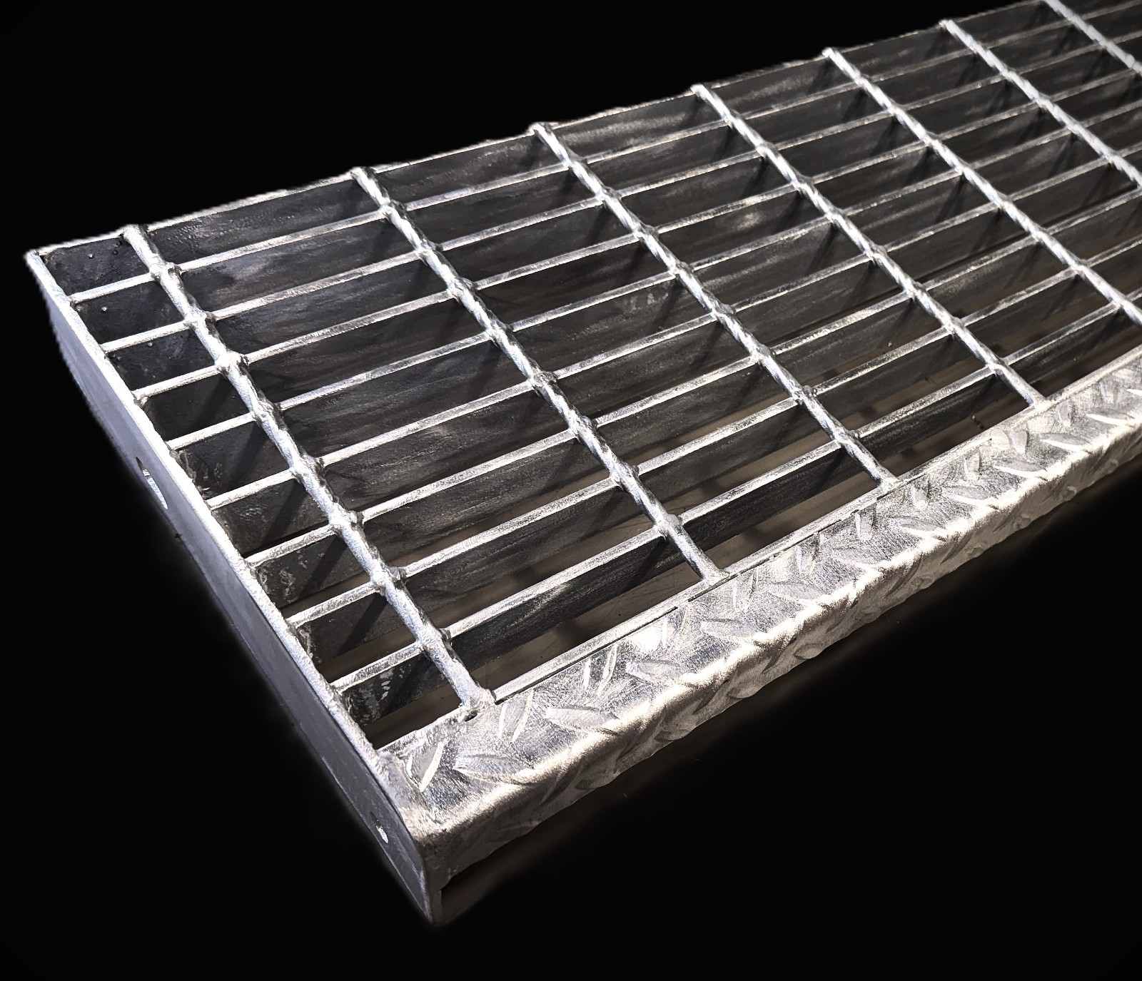 Steel bar grating galvanized stair tread size 42″x12″ X 1-1/4″