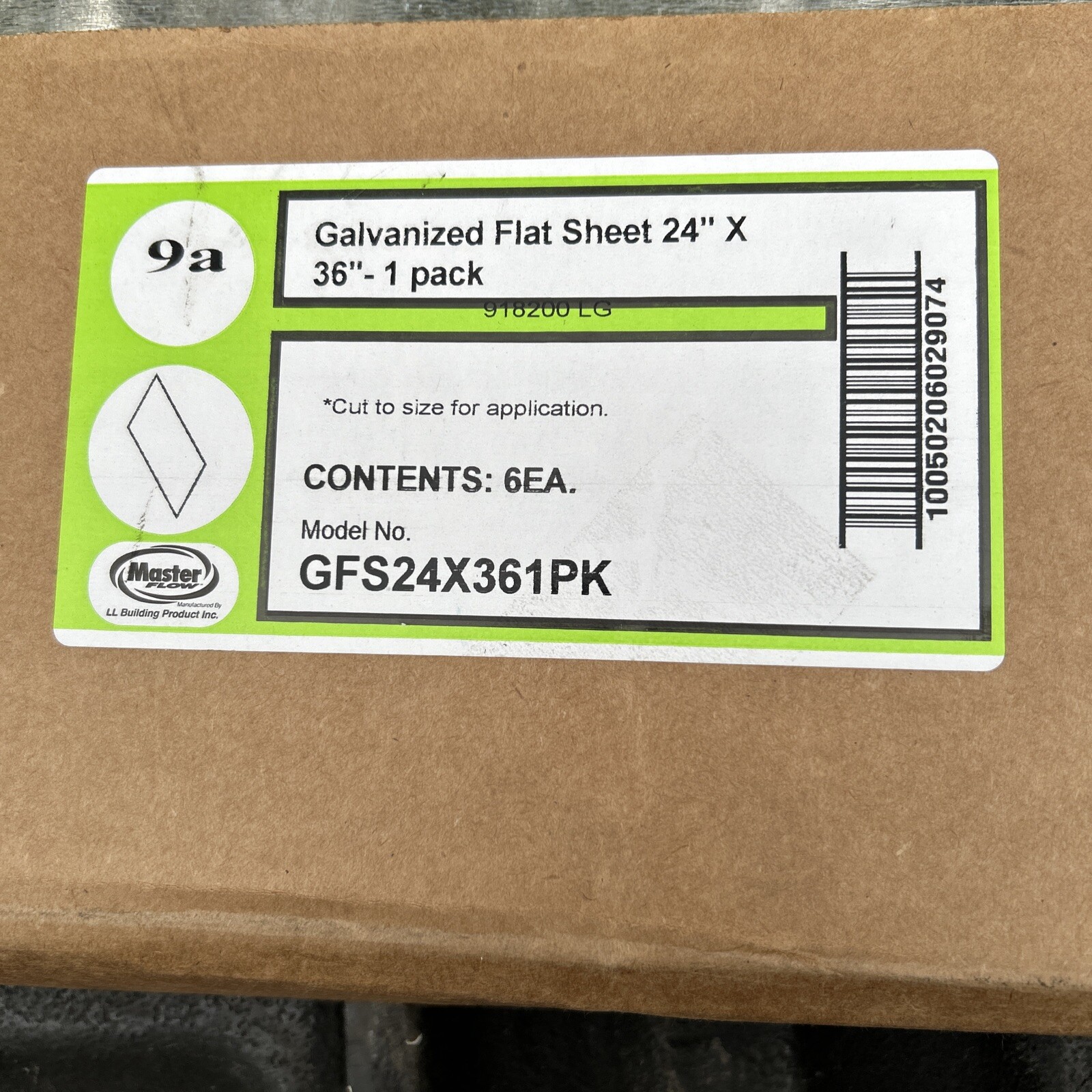 Box Of 5 Master Flow 24 in. x 36 in. 30-Gauge Galvanized Steel Flat Sheet