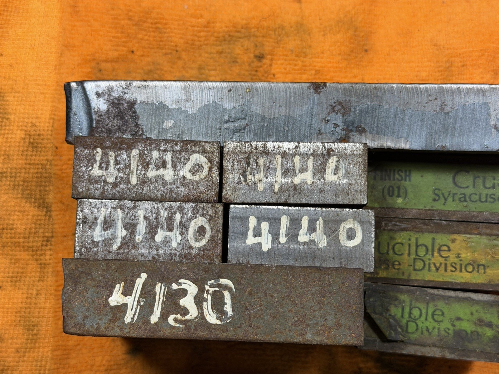 32 lb Tool Steel Scrap Lot – O1 Crucible Ketos A2 4140 4130 Knife Making Drops