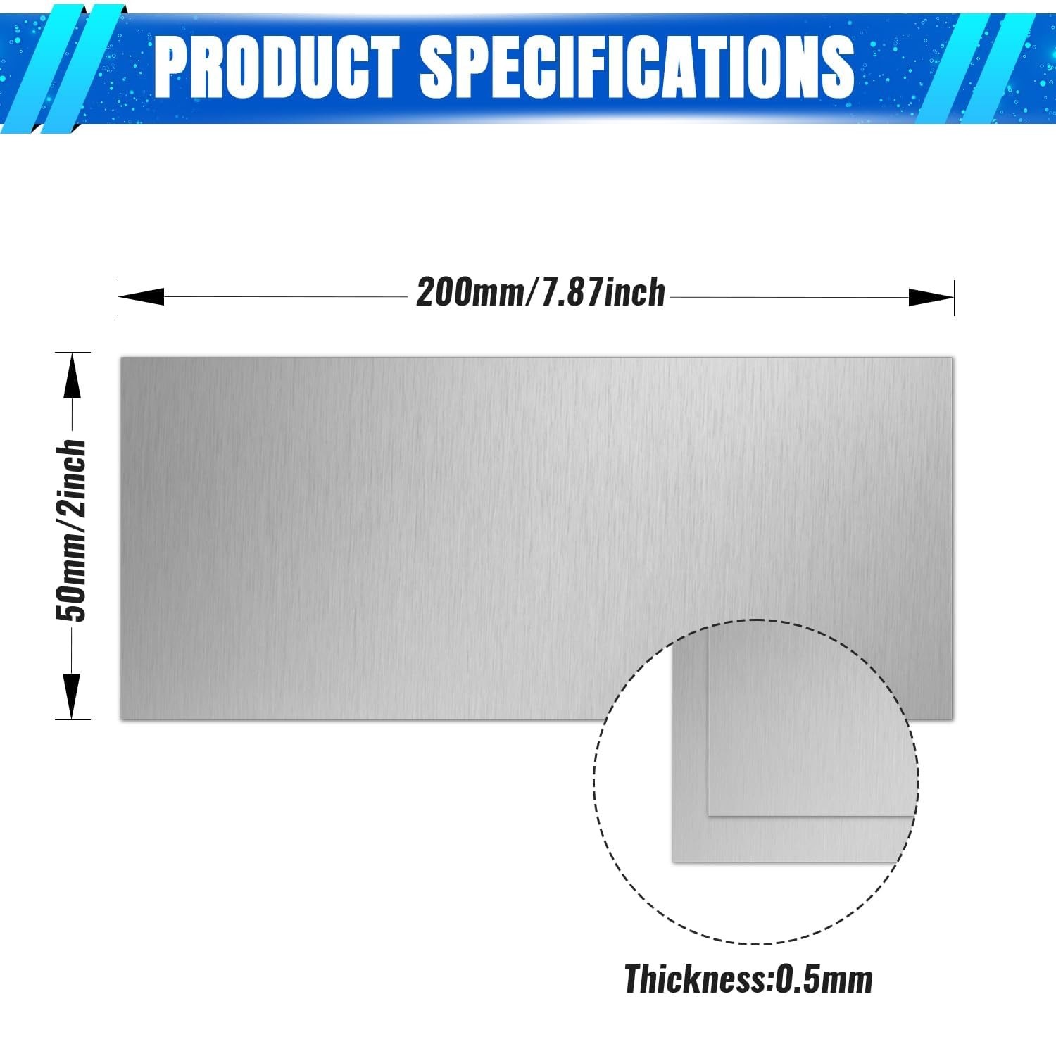 2 Pack Corrosion-Resistant 0.5mm Stainless Steel Plates for Crafts & Repairs