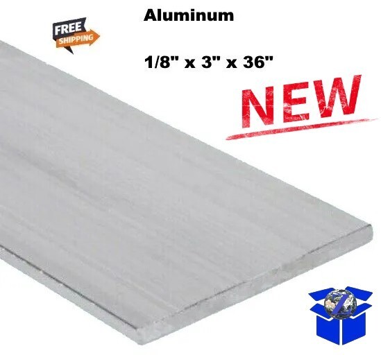 ALUMINUM BAR FLAT STOCK 1/8″ x 3″ x 3 Ft Unpolished 6061 Alloy 36″ Length