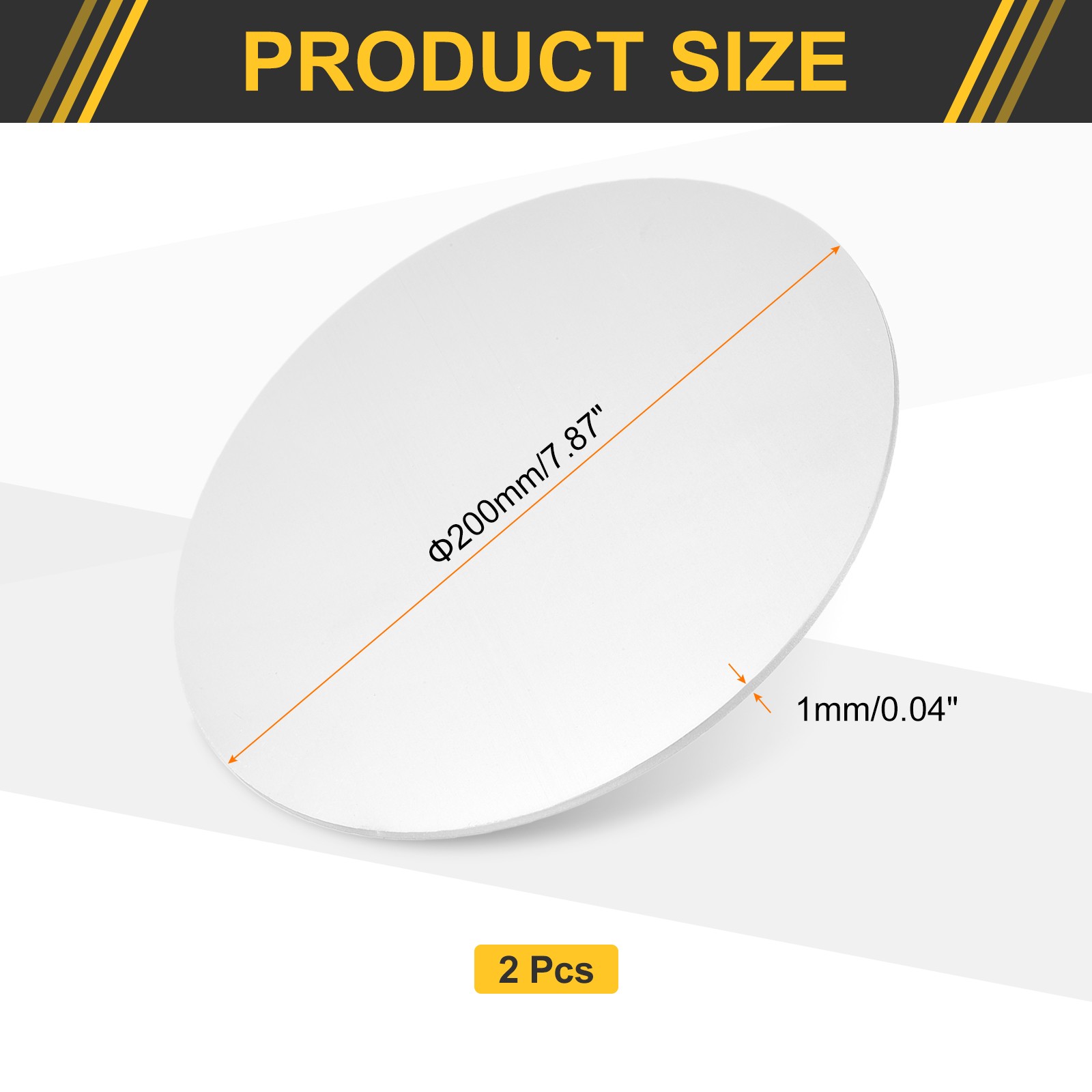 2pcs, Aluminum Disc 8″(200mm) Dia 0.04″(1mm) Thick Round 5052 Aluminum Sheets