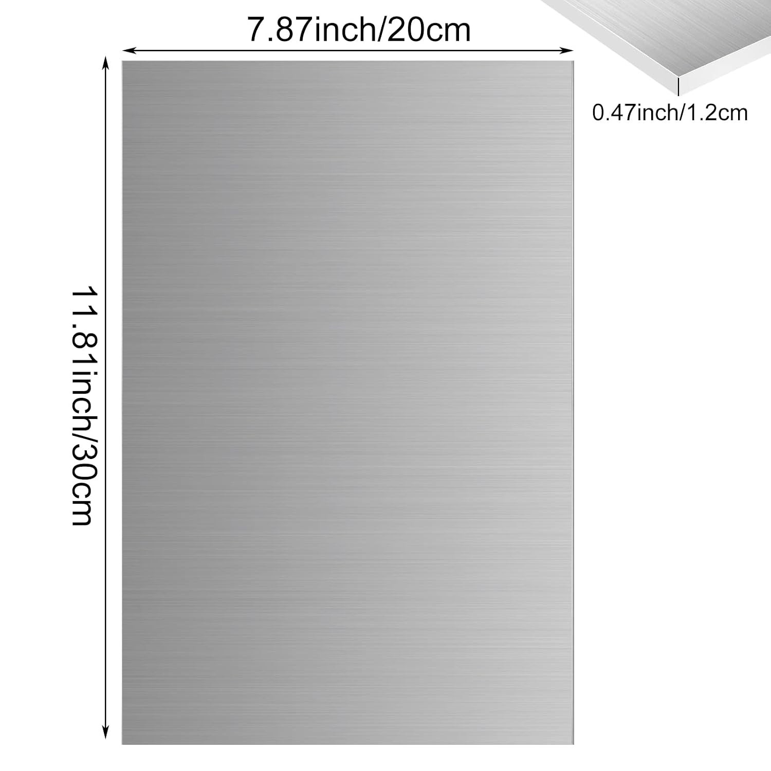 6061-T6 Aluminum Sheet 8X12X1/2 Inch Thickness Durable Aluminum Plate Metal