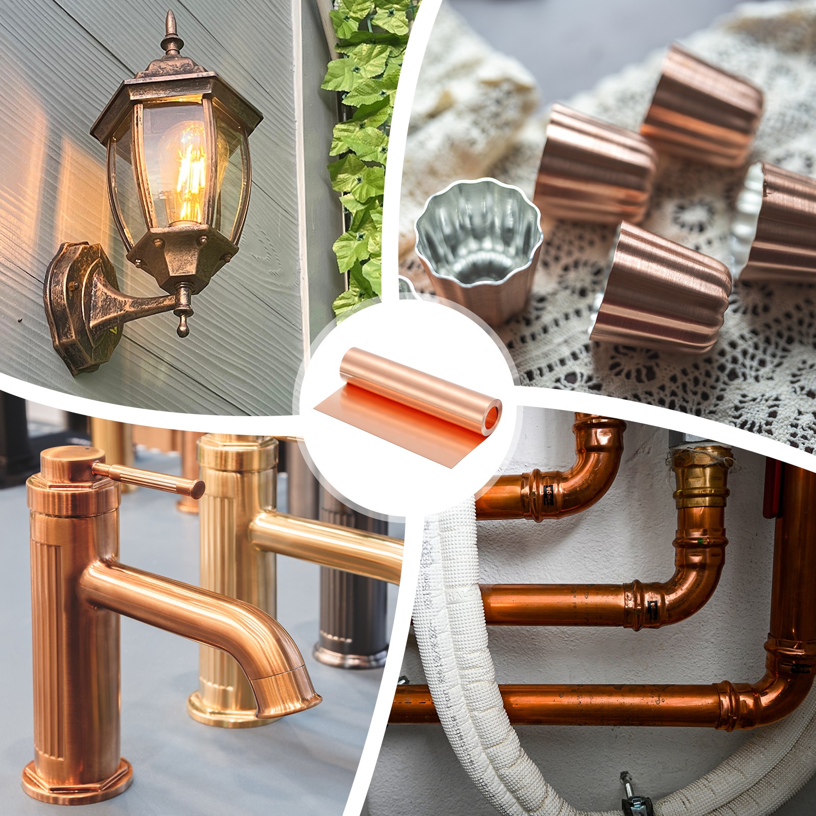 Pure Copper Sheet Roll, 0.5mm 24Ga Thick T2 3.5Ft x 12in Copper Strip for Craft