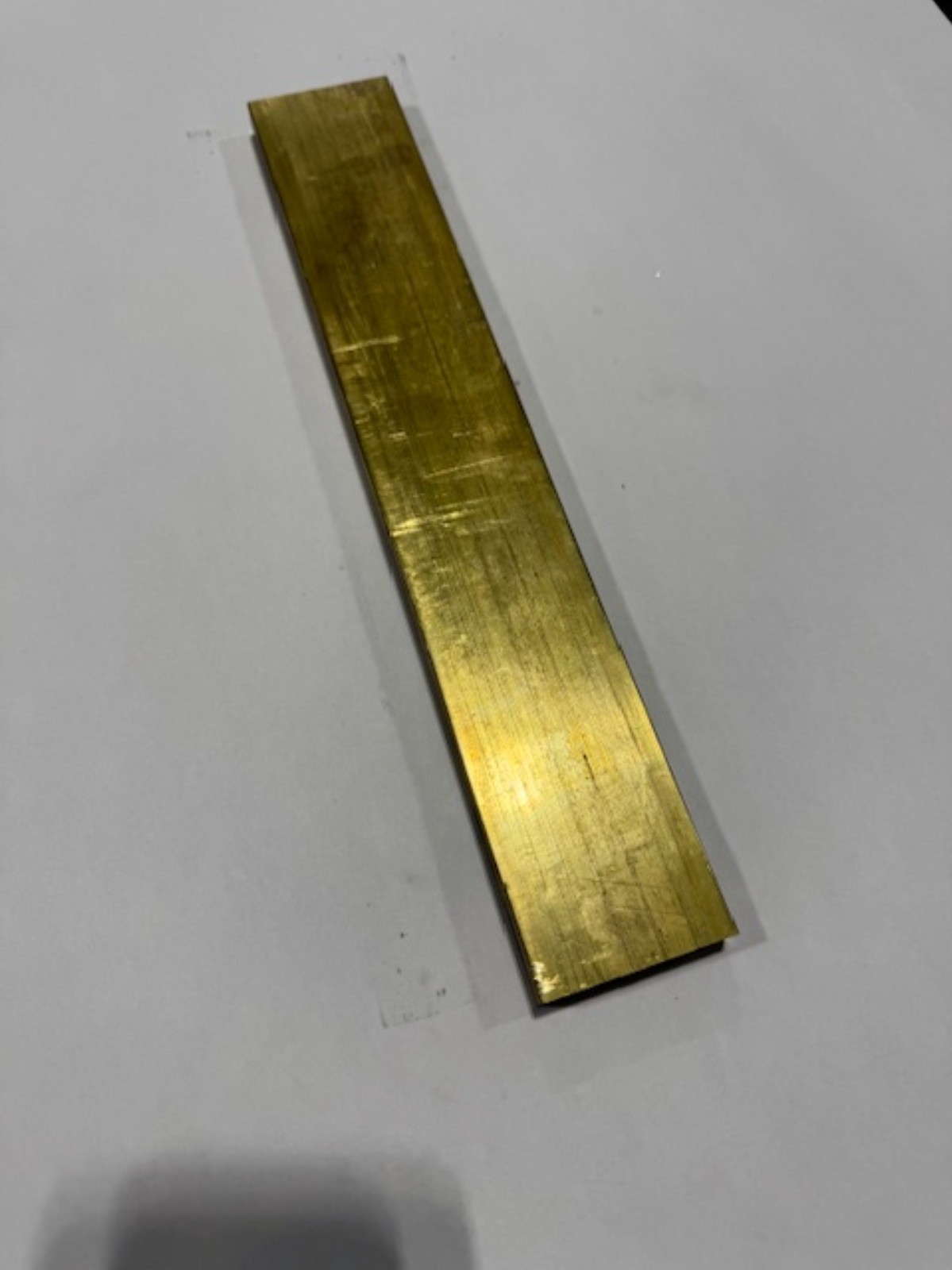 1/2″ x 2″ C360 Brass Flat Bar x 6″ Long, Half Hard, Free Cutting, Mill Stock