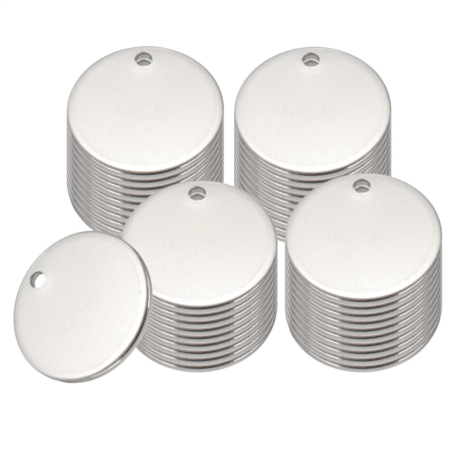 40 Pcs 3/8 Inch Round Metal Stamping Blanks, Silvery Blank Tags