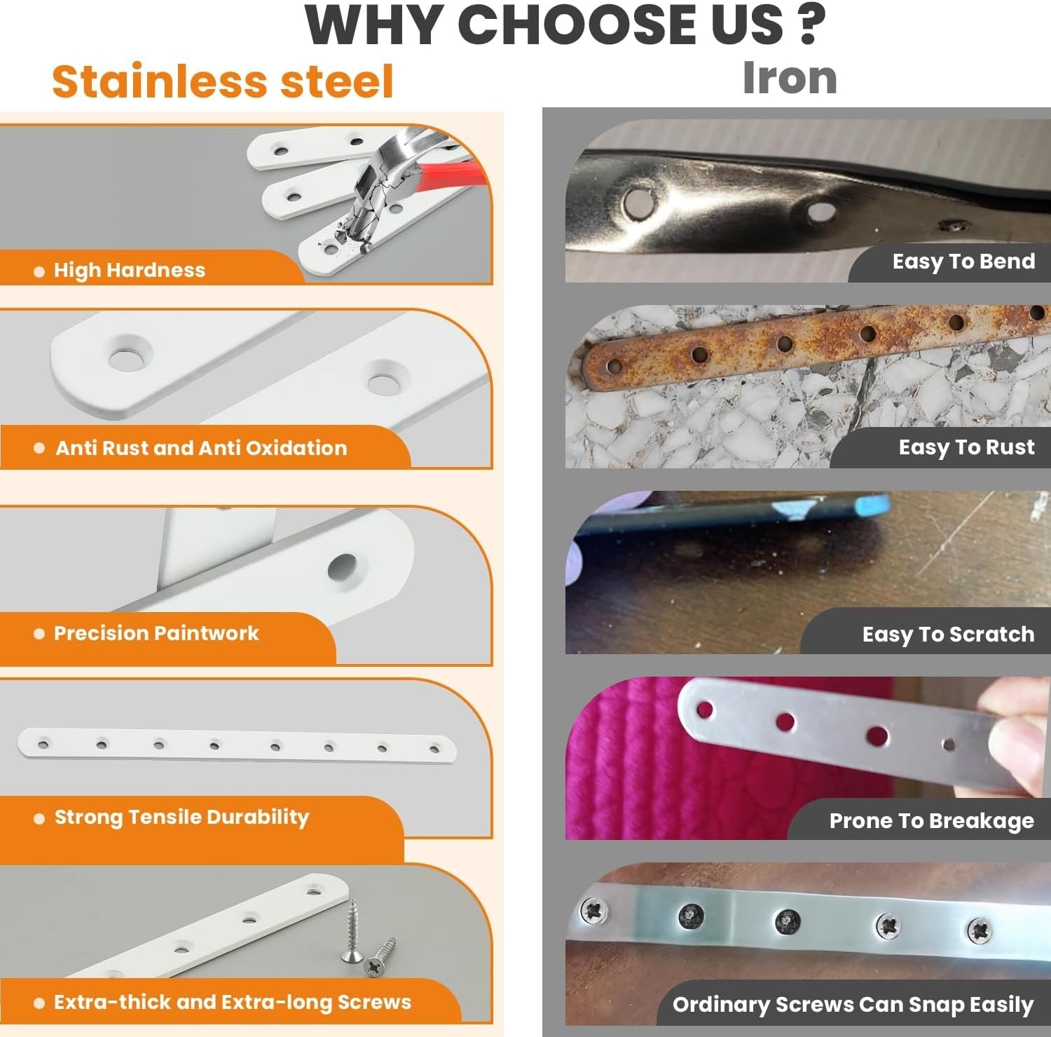Elegant 12-Inch White Stainless Steel Flat Plates for Home Furniture Repairs