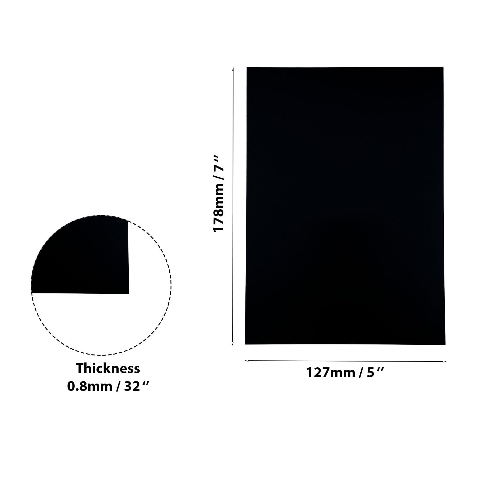 10Pcs Black Anodized Aluminum Sheet 5″ x 7″ x 1/32″ 0.8mm Corrosion-Resistant…