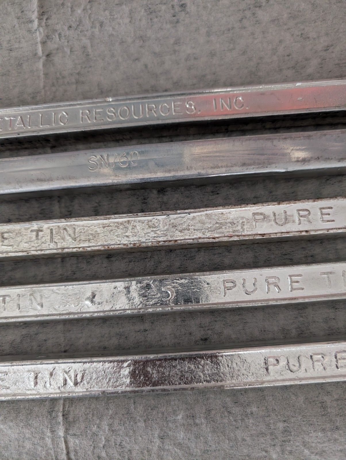Pure Tin and 60% Tin 40% Lead Bars