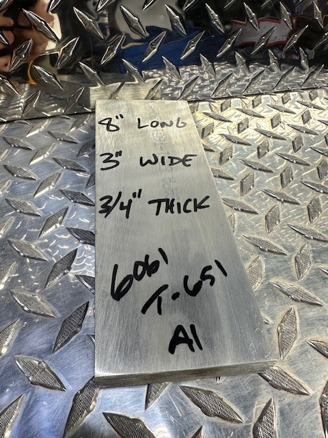 aluminum 3/4″ X 3″ X 8″ long new 6061 t-651 solid plate flat bar stock block #2