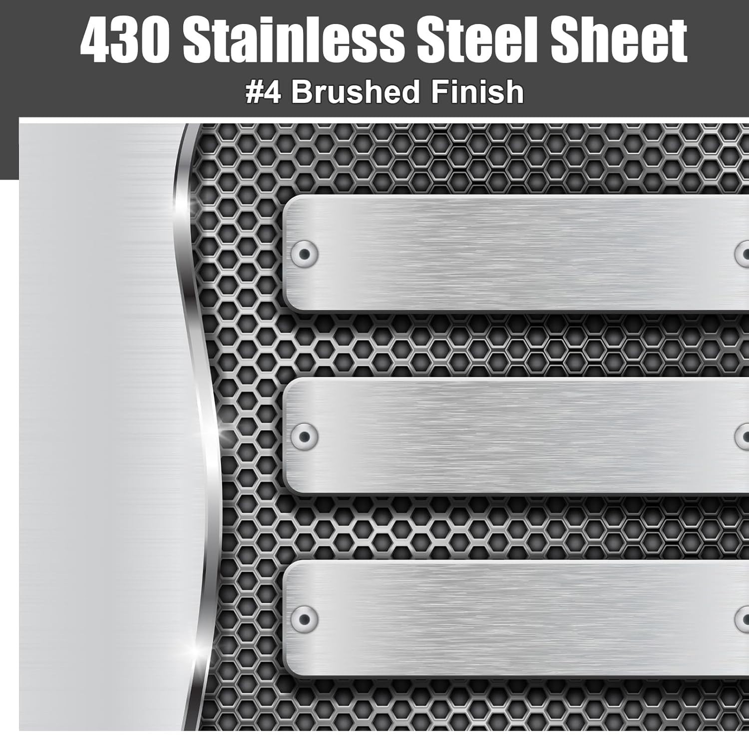 430 Stainless Steel Sheet Metal 24×96″ Roll 24ga 0.6mm Plates Panel #4 Brushed