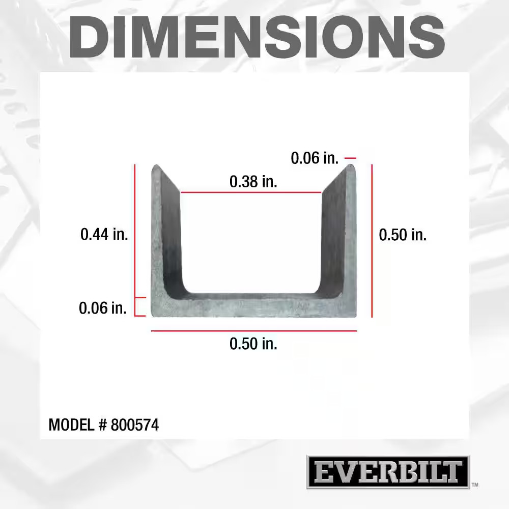 3/8 In. Wide (Inside) X 8 Ft. Aluminum Trim Channel