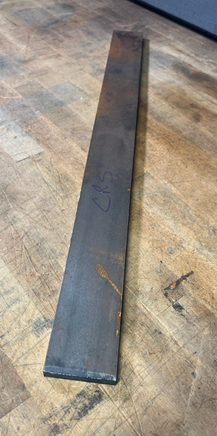 crs 1018 flat bar stock blacksmith anvil work mild steel 28 1/8 x 2 9/16 x 1/2″